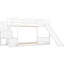 Lit simple au-dessus d'un lit superposé blanc avec glissade et escalier - Bois compact de qualité et peu encombrant-167974413