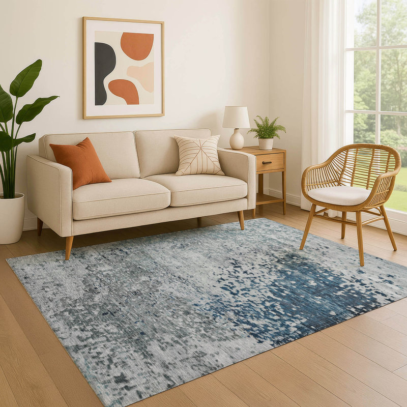 Premium Machine Washable Lubbers AMF1737 Modern Rug, Rectangle 10' x 14'