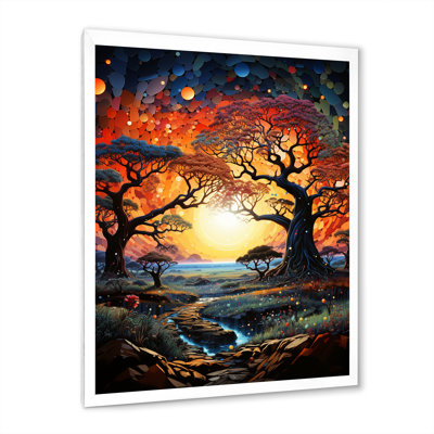 Baobab africain, teintes cosmiques III - arbre, baobab, art mural, salon