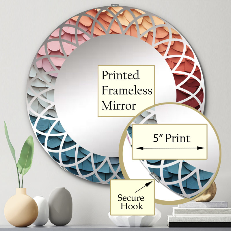 Mortemart - Miroir mural moderne rond, 24 po x 24 po