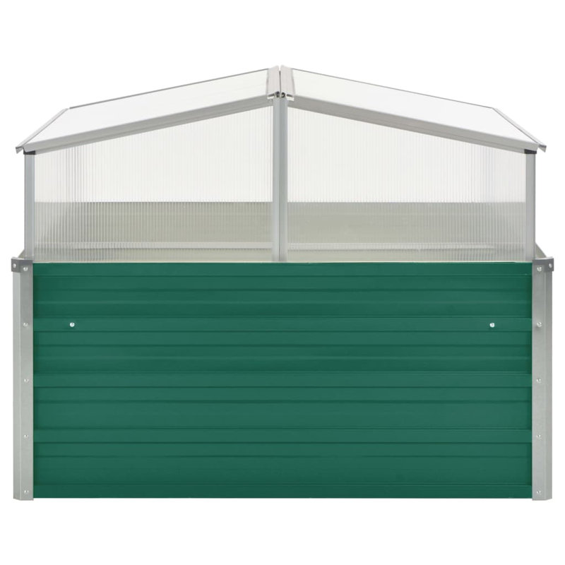 Greenhouse Green Galvanized Steel PC Board 39.4"x39.4"x30.3" Outdoor Garden, Green