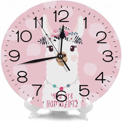 Numland-rose tique silencieuse ronde horloge murale batterie horloge murale décoration rétro, décoration murale école de bureau à domicile