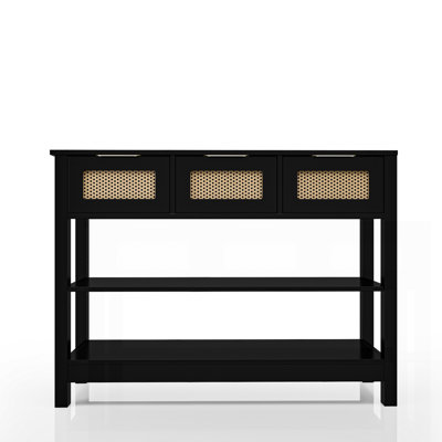 43.3" Sofa/Console Table - With 3 Top Drawers And 2 Open Shelves, Farmhouse Style