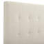 Grand lit plateforme tapissier capitonné beige