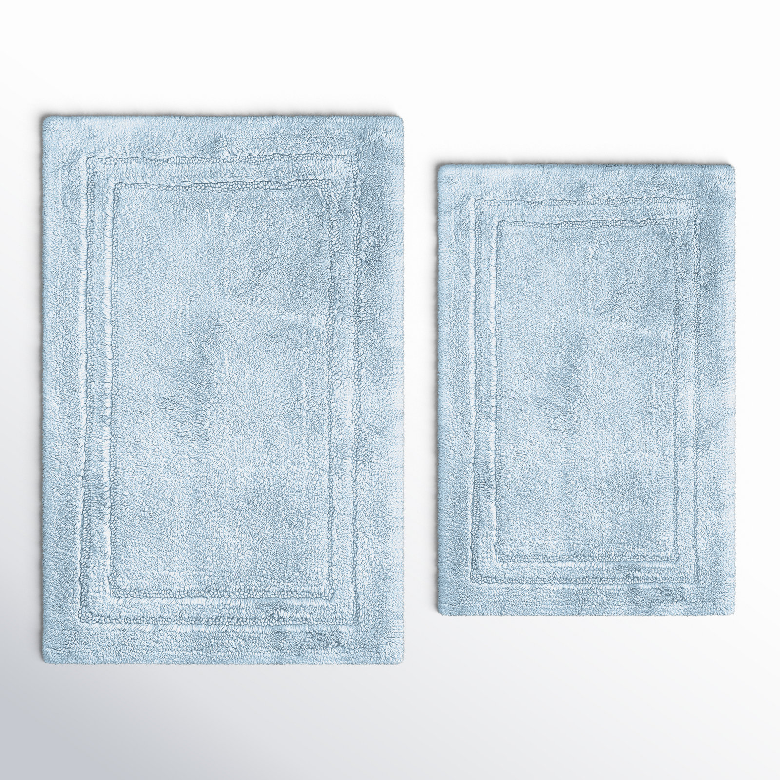 Cotton Bath Rug, Solid Light Blue