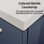 Meuble-lavabo bleu marine 30 po X P 22 po D, plateau en marbre de culture et robinet-117844027