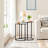 Round Metal Nesting End Table Set of 2 with Glass Top-105624567