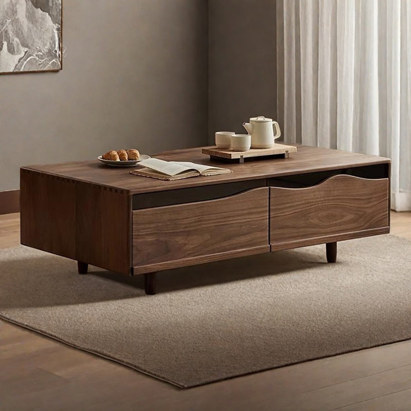 Black walnut low end table, 16.5" H x 55.1" L x 27.6" W