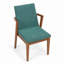 Ensemble de 2 fauteuils de salle à manger rembourrés en tissu Mid-Century avec structure en bois d'hévéa pour la cuisine et la salle à manger-130085787