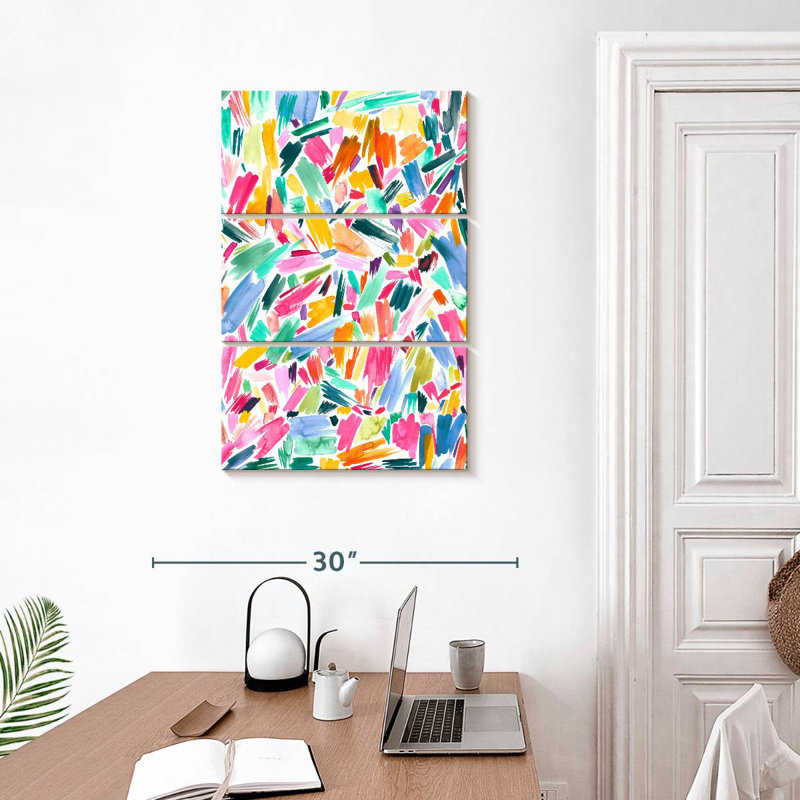 Avery Artsy - coups abstraits colorés, H 32 po x l 20 po