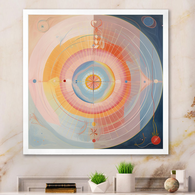Serendipity in Retro Pink Pastel - reproduction sur toile, H 36 po x l 36 po x P 1,5 po, Cadre simple blanc