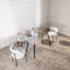 Table de salle à manger de 51 po en verre rectangulaire minimaliste moderne pour 4 à 6 personnes avec plateau en verre trempé de 0,31 po et pieds en métal noir, bureau de table d'écriture, pour la cuisine, le salon et la salle à manger (0 dégât)