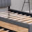 Gray teddy bear plush platform bed, full size, with built-in pull-out single extendable bed design.