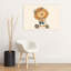 Happy Lion Scooter Ride Flower Tropical Wall Art Print by Mathieu - Wrapped Canvas Print-135304567