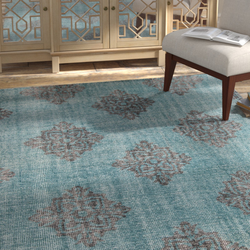 Adnan Hand Knotted Wool Geometric Indoor Rug, Rectangle 8' x 11'