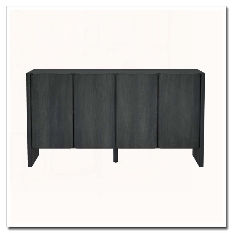Armoire 4 portes avec rangement, Gris anthracite
