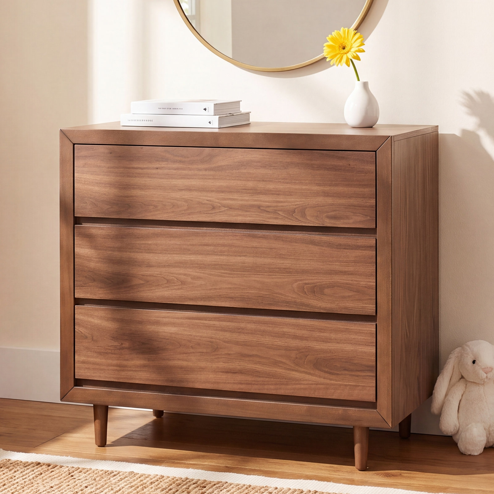 Nifty 3-Drawer Dresser, Walnut