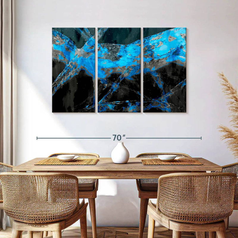 Avery Midnight Blue Abstract, 36" H x 57" W