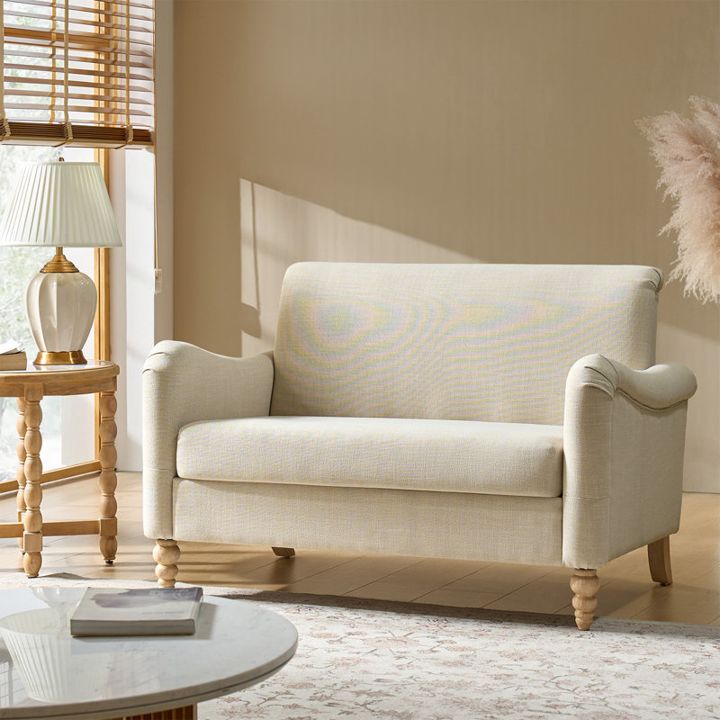 Terren 50.5" W Linen Upholstered Loveseat , Linen