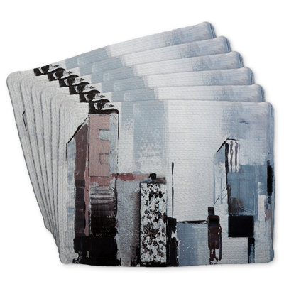 Braided Polyester Kibbe Set of 6 - Abstract Building Design