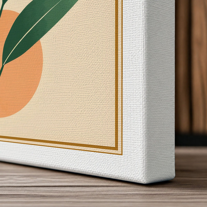 Orange Study Botanical - Wrapped Canvas, 36x24 - 91.4 x 61.0 cm, White Border