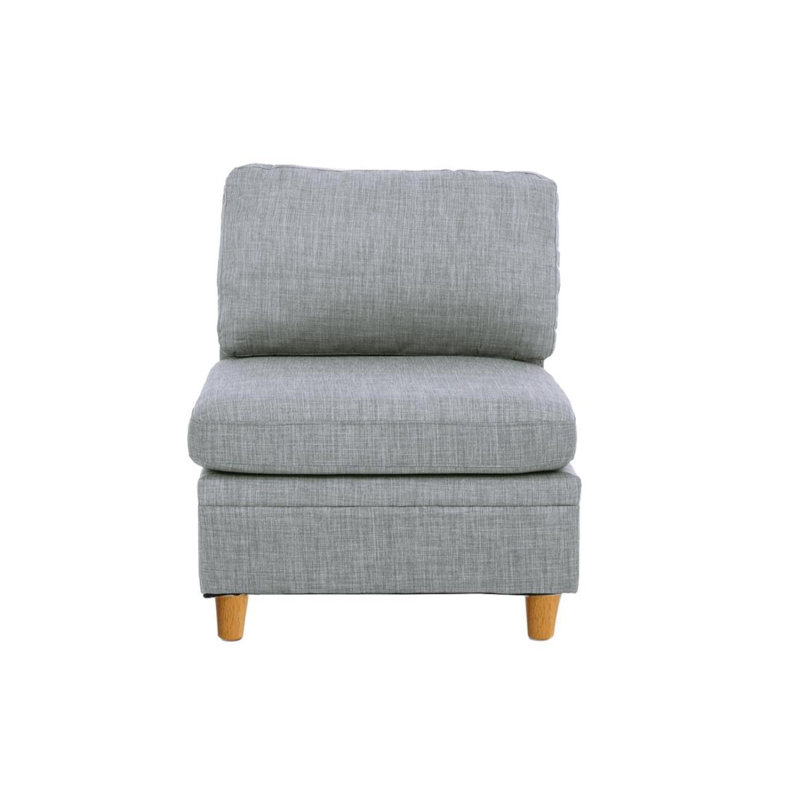 Fauteuil sans accoudoirs Living Room Furniture, Tissu gris pâle