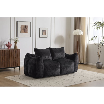 Upholstered 75.2 " Faux Fur Loveseat