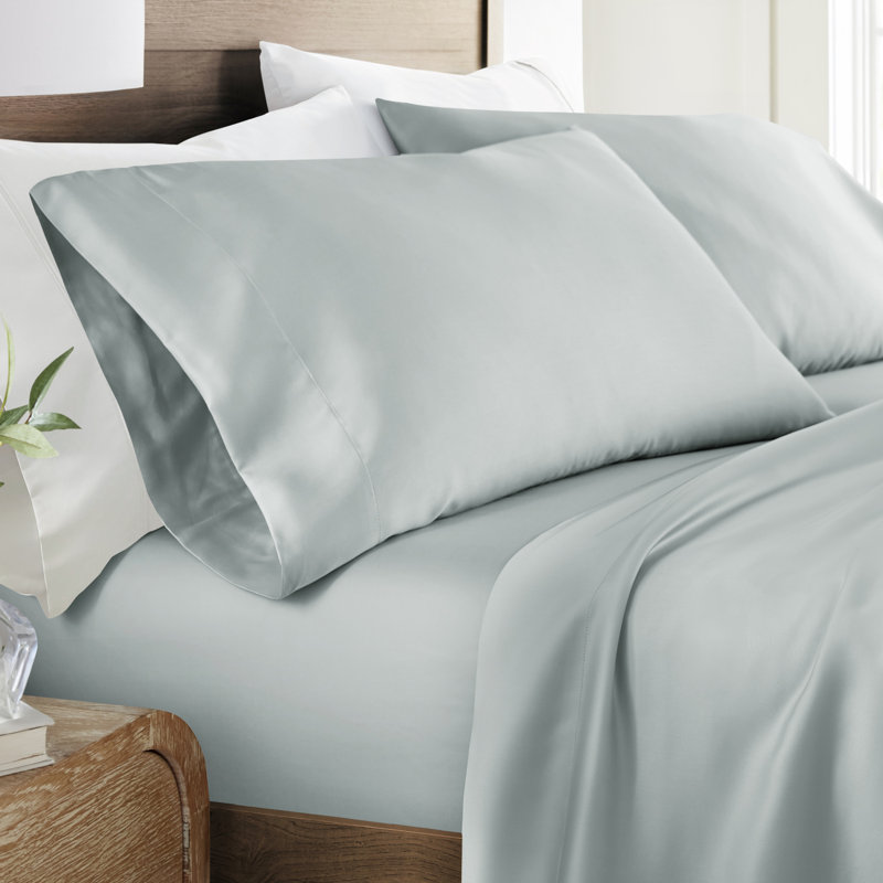 Pillow Case Cooling 100% Rayon From Bamboo Silky Soft, Light Blue, Standard Pillowcases