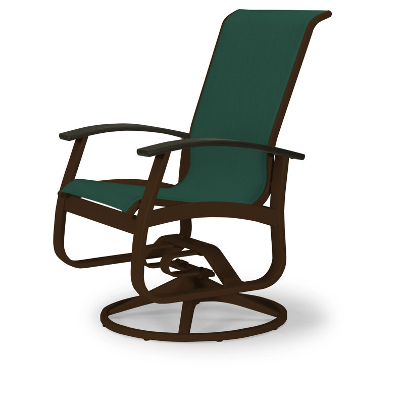 Chaise de patio pivotante Askar, Vert forêt 22D Sunbrella® vert, Noir P70, Kona texturé