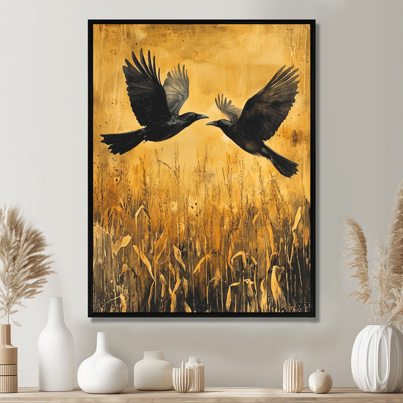 Levan - Animals Wall Art Living Room, Noir, Impression encadrée flottante, H 20 po x l 12 po