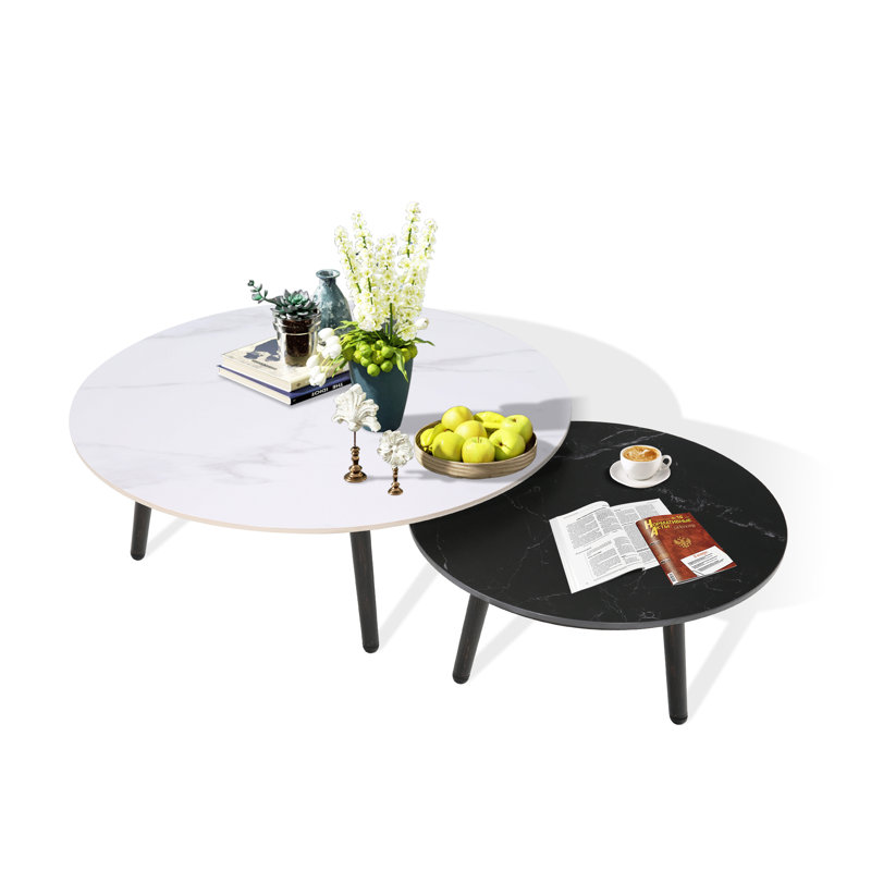 2 Piece Aluminum Patio Table Set With Sintered Stone Tabletop