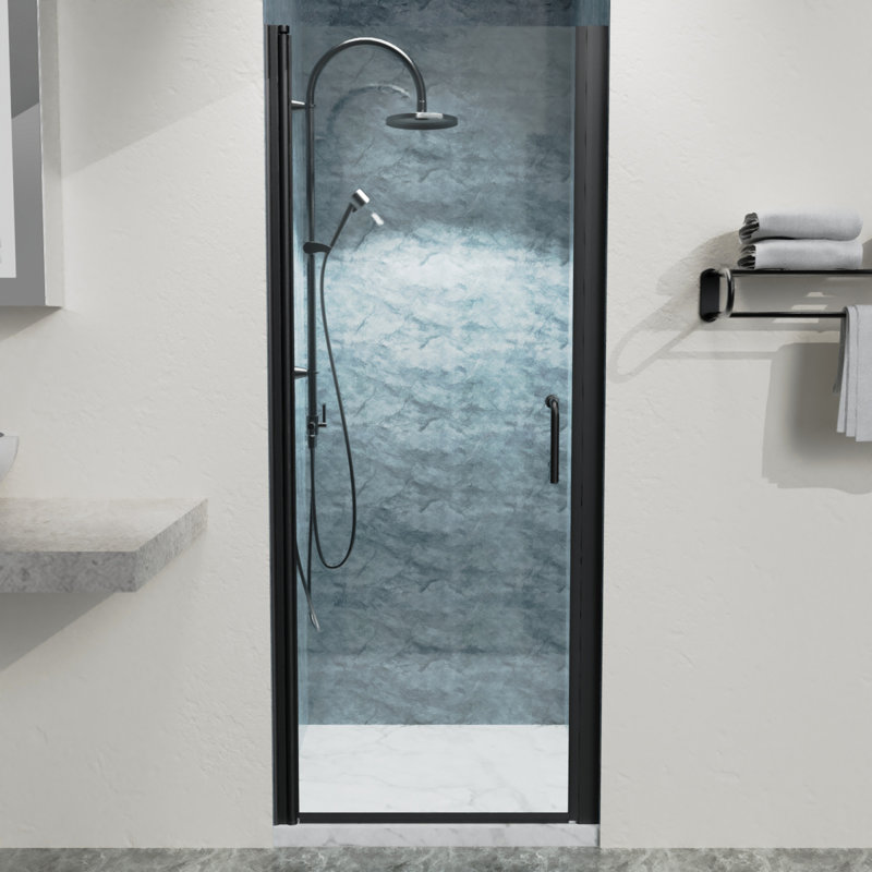 Aarna 30 in. W x 72 in. H Pivot Framed Shower Door with Clear Glass