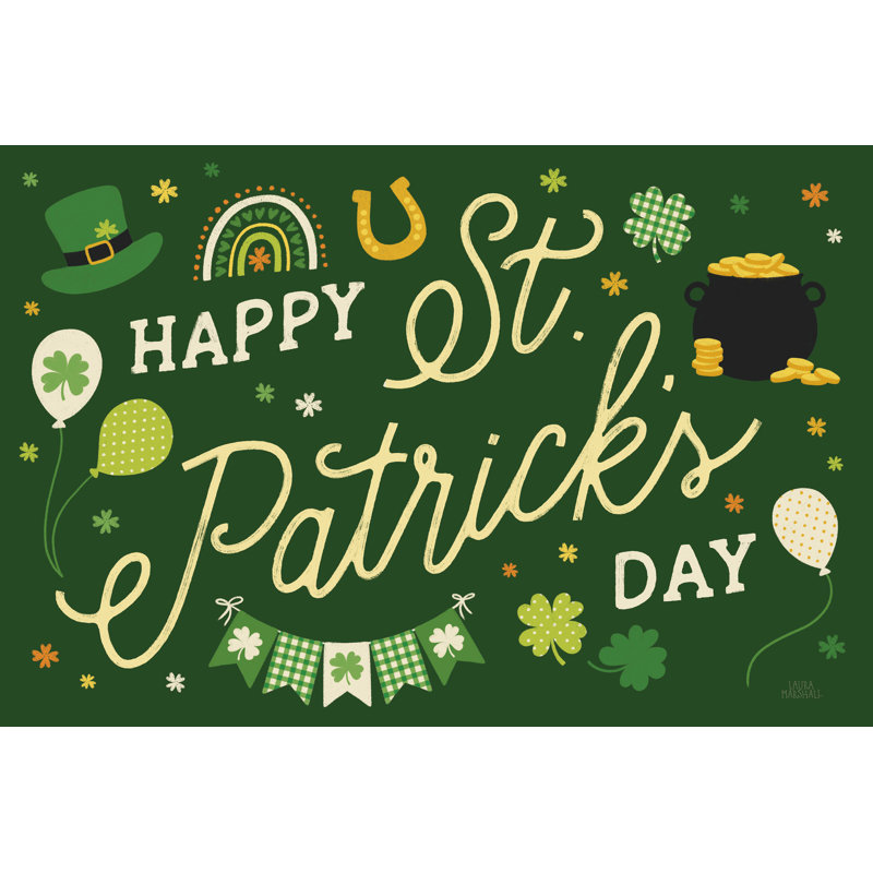 " Shamrock Wishes I " by Laura Marshall, 8" H x 12" W