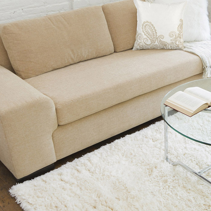 Zia Handmade Flatweave Wool/Viscose Cream Area Rug, Rectangle 5' x 8'