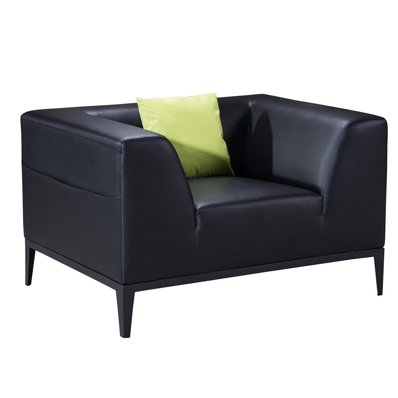 Fauteuil l 45 po Hogarth, Similicuir noir