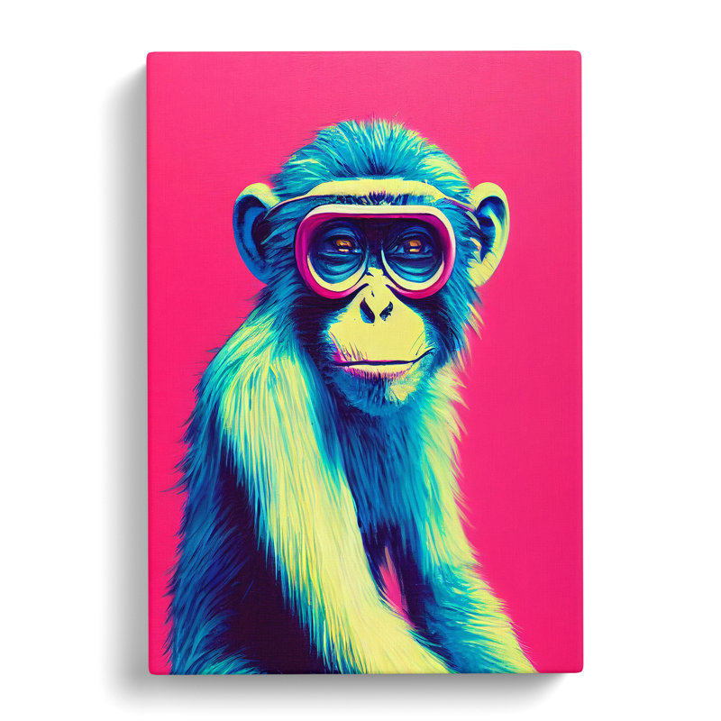 Colourful Monkey - Wrapped Canvas