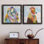 Groovy Bunny and Sky - Ensemble de 2 peintures sur toile encadrées-243419619-243419630