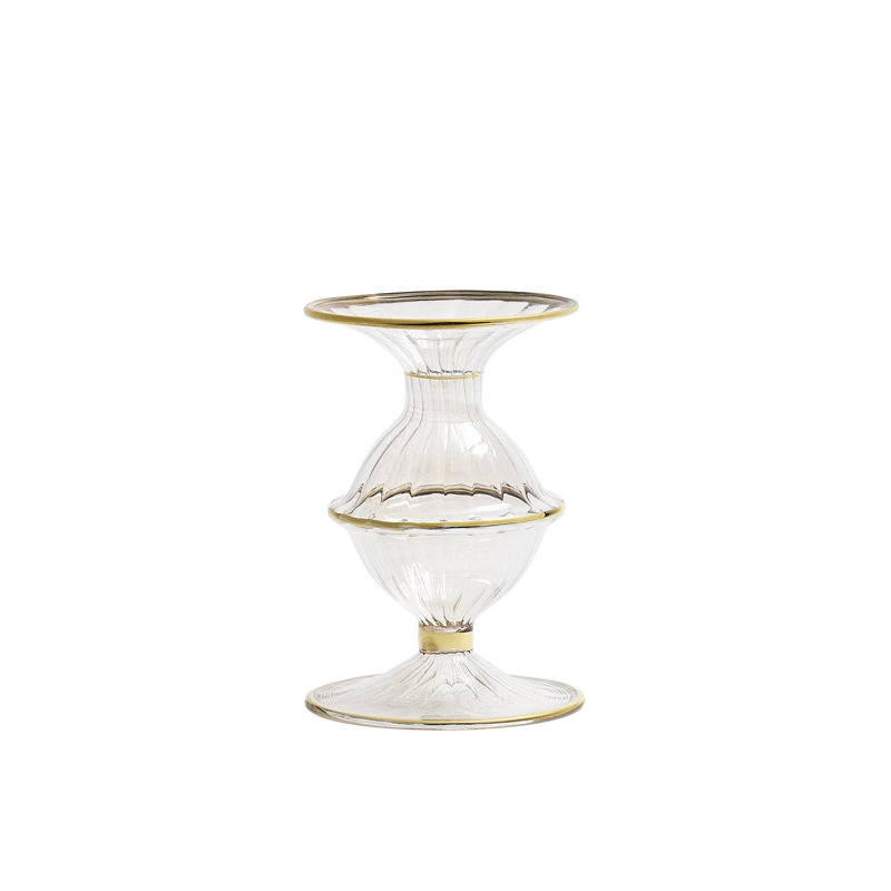 F2023 5.5'' H Glass Tabletop Candlestick, Clear