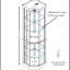 Armoire lumineuse spacieuse avec tablettes triangulaires, motif floral arqué et décoration pour couronne de rangement en verre, 4 lumières chaudes et douces-1217378664