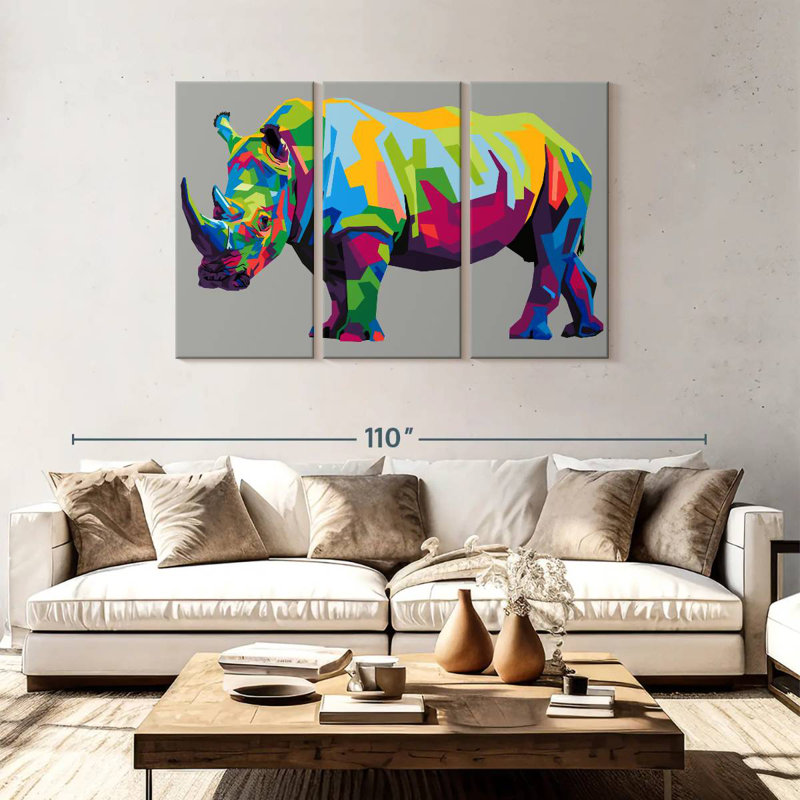 Rhinocéros Brampt Pop, H 48 po x l 74 po