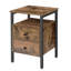 Dosch Wooden 2 Drawer Bedside Table Rustic Industrial Side End Tables Living Room Home Furniture-856101887