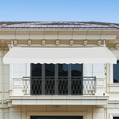 17 Stories 400 cm W x 120 cm D Damask Fabric Retractable Patio Awning