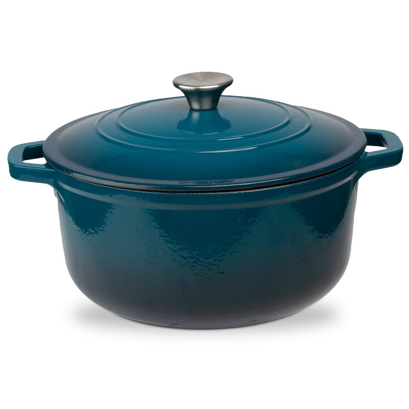 Ensemble de 2 cocottes en fonte émaillée Luxe Kitchen Essentials 6QT, Bleu