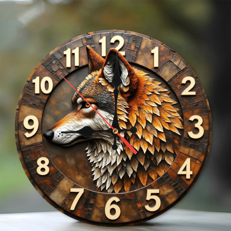 Wolf Wall Clock