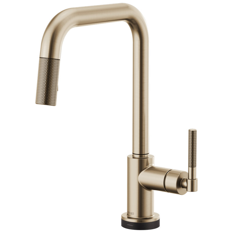 Litze® SmartTouch® Pull-Down Faucet with Square Spout and Knurled Handle, Luxe Gold
