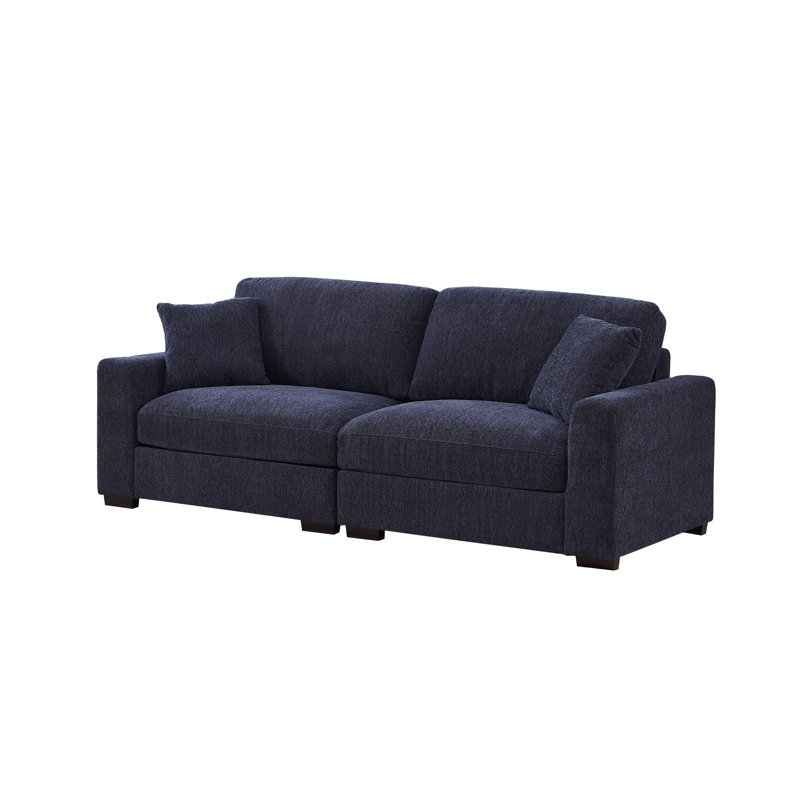 Ahaana Upholstered 91'' Sofa, Dark Blue Polyester Blend