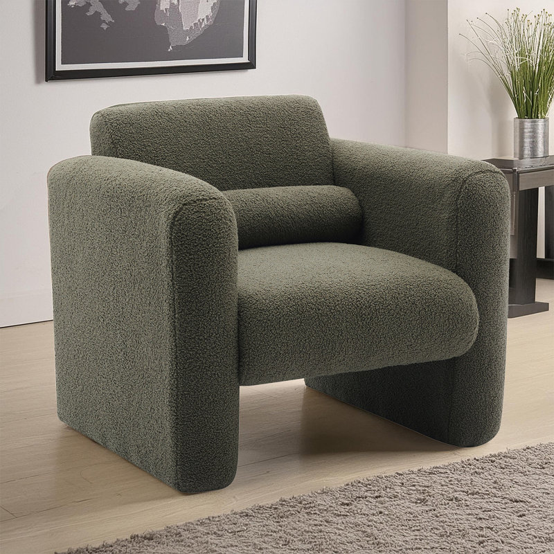 Canapé simple 33,86 po et coussin décoratif, structure en bois massif, capacité de 300 lb pour les petits espaces