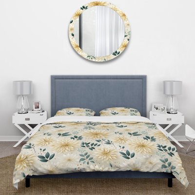 Carnation Mandalas Flowers Boho Pattern Floral Duvet Cover