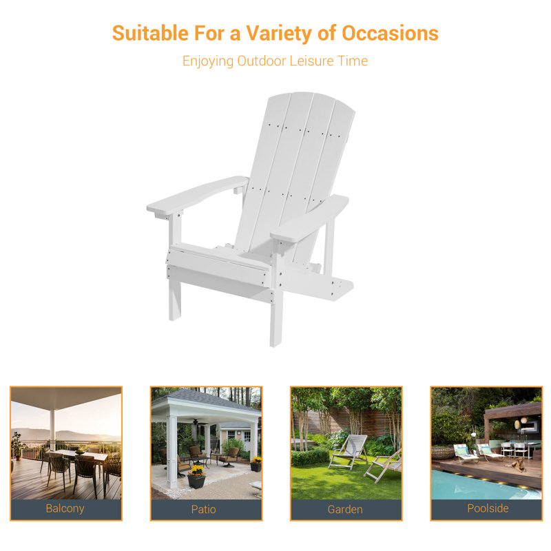  Chaise Adirondack Hips, Blanc