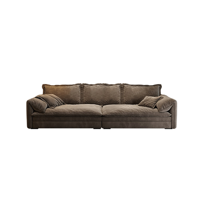 Canapé discret en tissu mat simple, H 33,85 po x l 133,85 po x P 47,24 po